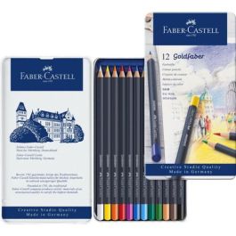 Lapices De Colores Faber-Castell Goldfaber Aqua 1147 Estuche De Metal De 12