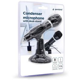 Gembird Micrófono Condensador con Soporte de Mesa Negro 3.5mm
