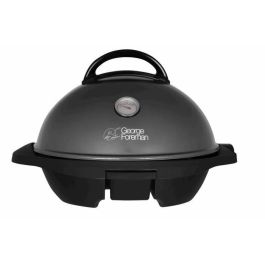 George Foreman 22460-56 Parrilla Eléctrica Interior y Exterior 2400W, Antiadherente, 15 Porciones, Placas Extraíbles, Ø 43.5cm - Negro