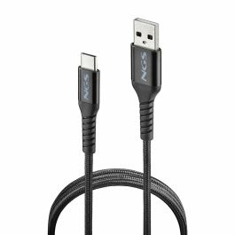 NGS KNOT-AC Cable USB 2.0 A a Tipo-C, Carga Rápida 12W, Datos 480Mbps, 1 metro, Trenzado Negro
