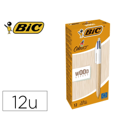 Bic Bolígrafo 4 Colours Wood Style, Caja de 12 Unidades, 4 Colores, Punta Media 1 mm Retráctil Precio: 45.98999944. SKU: B1EHMK53ZM