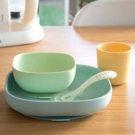 Beaba Juego de Platos de Silicona con Ventosa para Bebé 4 Piezas: Plato, Tazón, Vaso y Cuchara - Amarillo Beaba Juego de Platos de Silicona con Ventosa para Bebé 4 Piezas: Plato, Tazón, Vaso y Cuchara - Amarillo