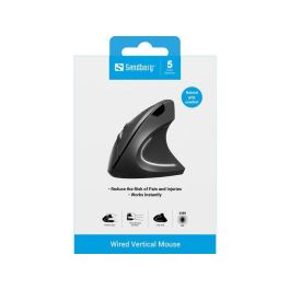 Sandberg Wired Vertical Mouse Pro Ergonómico USB para Ordenador Alivia Presión Muñeca y Dolor Articular