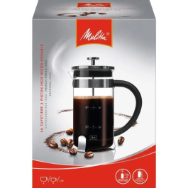 Melitta Cafetera de Pistón Premium en Vidrio y Acero Inoxidable 8 Tazas