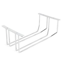 Herrajes ALK Soporte de Copas Doble para Estante, Acero Cromado Brillante, 182x279x112 mm, Organizador de Cocina/Bar