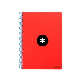 Cuaderno Espiral Liderpapel A5 Antartik Tapa Dura 80H 100 gr Cuadro 5 mm Con Margen Color Rojo