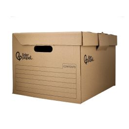 Cajon Contenedor Liderpapel Carton Manual Para 5 Cajas Archivo Definitvo Folio - 6 Archivadores A-Z 540x410x300 mm