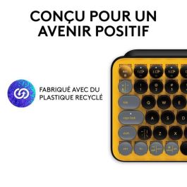 Teclado inalámbrico Logitech - Teclas POP mecánicas con teclas Emoji personalizables, Bluetooth o USB, diseño compacto duradero - Amarillo Teclado inalámbrico Logitech - Teclas POP mecánicas con teclas Emoji personalizables, Bluetooth o USB, diseño compacto duradero - Amarillo