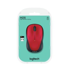 Logitech Ratón Inalámbrico M235, RF Wireless, Rojo