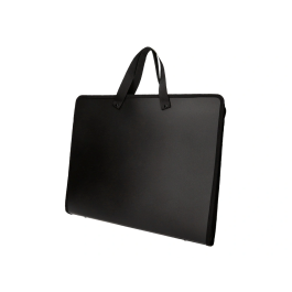 Liderpapel Carpeta Portadocumentos Polipropileno A3 Cierre Cremallera 2 Bolsillos Interiores Asa Negro