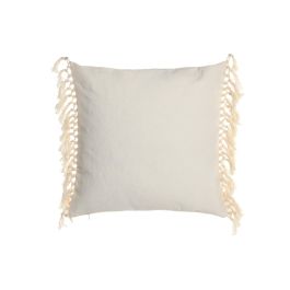 DKD Home Decor Cojín Urban de Poliéster Crudo 45 x 45 cm (Pack de 2) con Cremallera y Aplicaciones