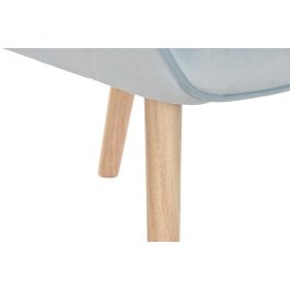 DKD Home Decor Butaca Scandi Azul Celeste y Natural, Patas de Madera, Asiento de Poliéster, Desmontable. 75x96x67 cm, Altura Asiento 40 cm.