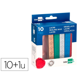 Liderpapel Lacre con Sello de Carta, Juego de 10 Barras de Colores Surtidos (Rojo, Azul, Verde, Plata, Dorado) Precio: 28.49999999. SKU: B19VKR8RV7