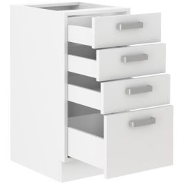 ATLAS Mueble bajo con 4 cajones - Decoración blanca - L40cm - Se vende sin encimera ATLAS Mueble bajo con 4 cajones - Decoración blanca - L40cm - Se vende sin encimera