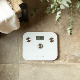 LIVOO DOM465W Báscula de impedancia digital 6 indicadores, 4 perfiles, LCD, máx. 150 kg, sin batería, blanco