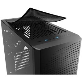 Sharkoon VS9 RGB Midi Tower PC, Caja de Ordenador con Ventana Lateral y Panel de Vidrio Templado, Negro
