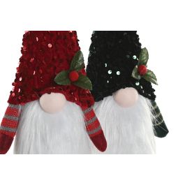 DKD Home Decor Figura de Gnomo de Navidad Tradicional de Poliéster Verde y Rojo, 9x49x13 cm (Set de 4 Unidades Surtidas)
