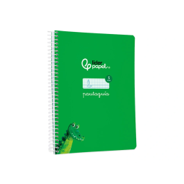 Liderpapel Cuaderno Espiral Din A5 Pautaguía Tapa Blanda 40 Hojas 75gr Cuadro Pautado 5mm Color Verde