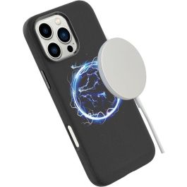 eSTUFF Funda INFINITE VENICE de cuero magnético para iPhone 16 Pro - Negra, 86% material reciclado