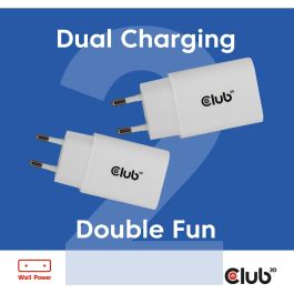 Club3D CAC-3020 Cargador USB-C 30W para dispositivos electrónicos (2 unidades, blanco)