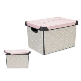 Caja de Plástico Kipit Vibes 17L, 28x22x37 cm, con Asa - Gris/Rosa (12 Unidades) Precio: 46.49999992. SKU: B1JWJWQ5JH