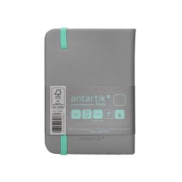 Cuaderno Con Gomilla Antartik Notes Tapa Dura A7 Hojas Lisas Gris Y Turquesa 80 Hojas 80 gr Fsc