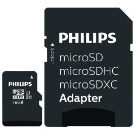 PHILIPS MicroSD 16 GB - Tarjeta de Memoria, Clase 10, Almacenamiento para Dispositivos Móviles