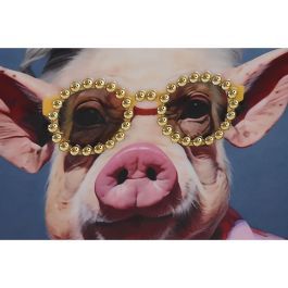 DKD Home Decor Cuadro Lienzo Ps Rojo Azul Animal Chaque 3 x 73 x 52.5 cm (4 Unidades)