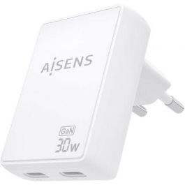 Aisens ASCH-30W2P075-W Cargador de Pared GaN 30W 2x USB-C Blanco