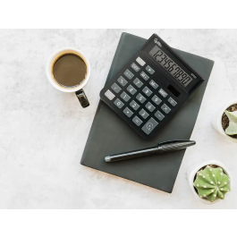 Liderpapel xf20 Calculadora Sobremesa 10 Dígitos Solar y Pilas Color Negro 127x105x24 mm