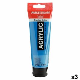 Pintura acrílica Talens Amsterdam Cian 120 ml (3 Unidades)