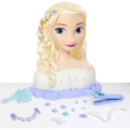 Cabezal de peinado - SNOW QUEEN - Elsa Deluxe Styling Head - Extensiones, accesorios para el cabello y revelador de color, a partir de 3 años