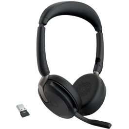 Jabra Evolve2 65 Flex UC Stereo + Link 380 Negro - Auriculares Inalámbricos/Alámbricos Diadema para Oficina/Centro de Llamadas Bluetooth 5.2 USB