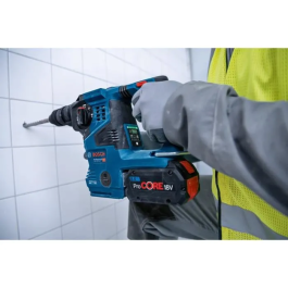 Bosch Professional Taladro Percutor GBH 18V-28CF con Aspirador GDE 18V-16, 2 Baterías ProCore 8.0Ah, Cargador, en Lboxx