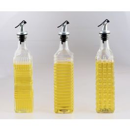 Inde Aceitera de Vidrio 500 ml con Tapón, 6x6x30 cm (24 Unidades)