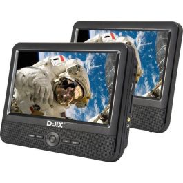 Reproductor de DVD portátil DJIX PVS906-50SM 9 - Doble pantalla - 2 horas de duración de la batería - Negro