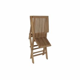 DKD Home Decor Silla Plegable de Exterior para Terraza y Jardín de Madera Teca Maciza Color Marrón 40x45x90 cm, Altura Asiento 47 cm