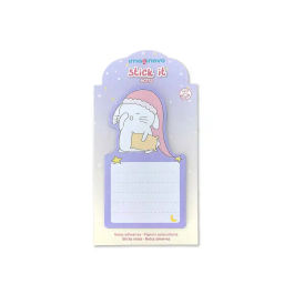 Imaginovo Bloc notas adhesivas con soporte, diseño bunny, 20 hojas, morado, 60x125 mm