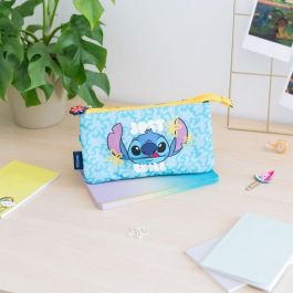 ERIK Portatodo Stitch Disney Triple con Tres Compartimentos de Poliéster
