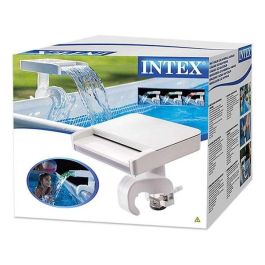 Cascada agua con luces led multicolor adaptable a piscinas intex 38x33,5x31,5 cm