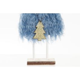 Figura Navidad Moderna DKD Home Decor Azul Blanco 4 x 20 x 8 cm (12 Unidades)