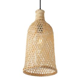 Beppucho SKD-P80108 Lámpara Colgante Ratán Natural Resistente Estilo Boho-Chic para Bombilla E27