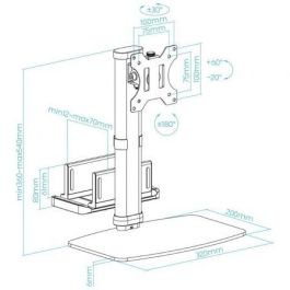 Tooq Soporte de Sobremesa DB1128TN-B Ajustable Giratorio Inclinable para Monitor hasta 6kg Compatible VESA 75x75 100x100