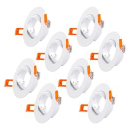Pack 8 Aro Foco Downlight Basculante Circular Aluminio Blanco 93Mm Pack 8 Aro Foco Downlight Basculante Circular Aluminio Blanco 93Mm