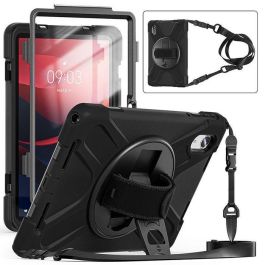 eSTUFF Funda AUSTIN Defender para Lenovo TAB M11 2024 / K11 2024 Negra, Antigolpes con Soporte Giratorio y Correa