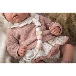 Muñeca reborn arias 40 cm abril rosa c/manta