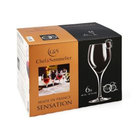 Chef & Sommelier Caja 6 Copas Vino Sensation Exalt 41 cL Vidrio Krysta Fabricado en Francia