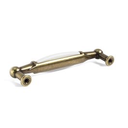 GIUSTI Pomo Porcelana Trilla Ø35 H28 Gres/Bronce Acabado Bronce Distancia 96