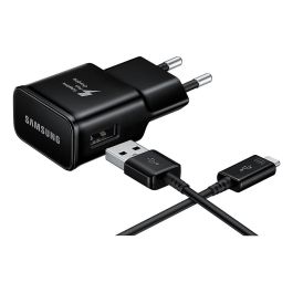 Samsung EP-TA20 Cargador Rápido 15W con Cable USB-C 1.5m Negro (Adaptador de Corriente)