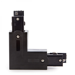Conector L Carril Trifásico Negro